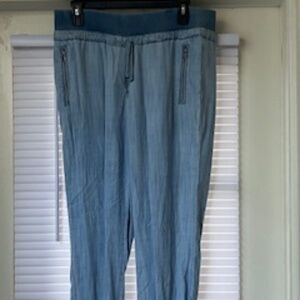 Cloth & Stone Chambray Pant with Banded Ankle - Medium